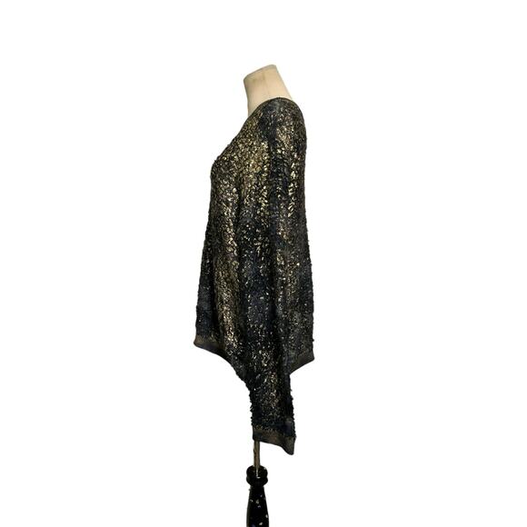 Avant Toi black gold metallic distressed-effect sweater size XL - Picture 4 of 12